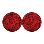 Red Rose Print Car Coasters
