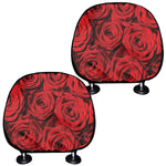 Red Rose Print Car Headrest Covers