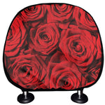 Red Rose Print Car Headrest Covers