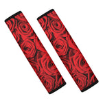 Red Rose Print Car Seat Belt Covers