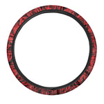 Red Rose Print Car Steering Wheel Cover