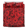 Red Rose Print Duvet Cover Bedding Set