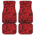 Red Rose Print Front and Back Car Floor Mats