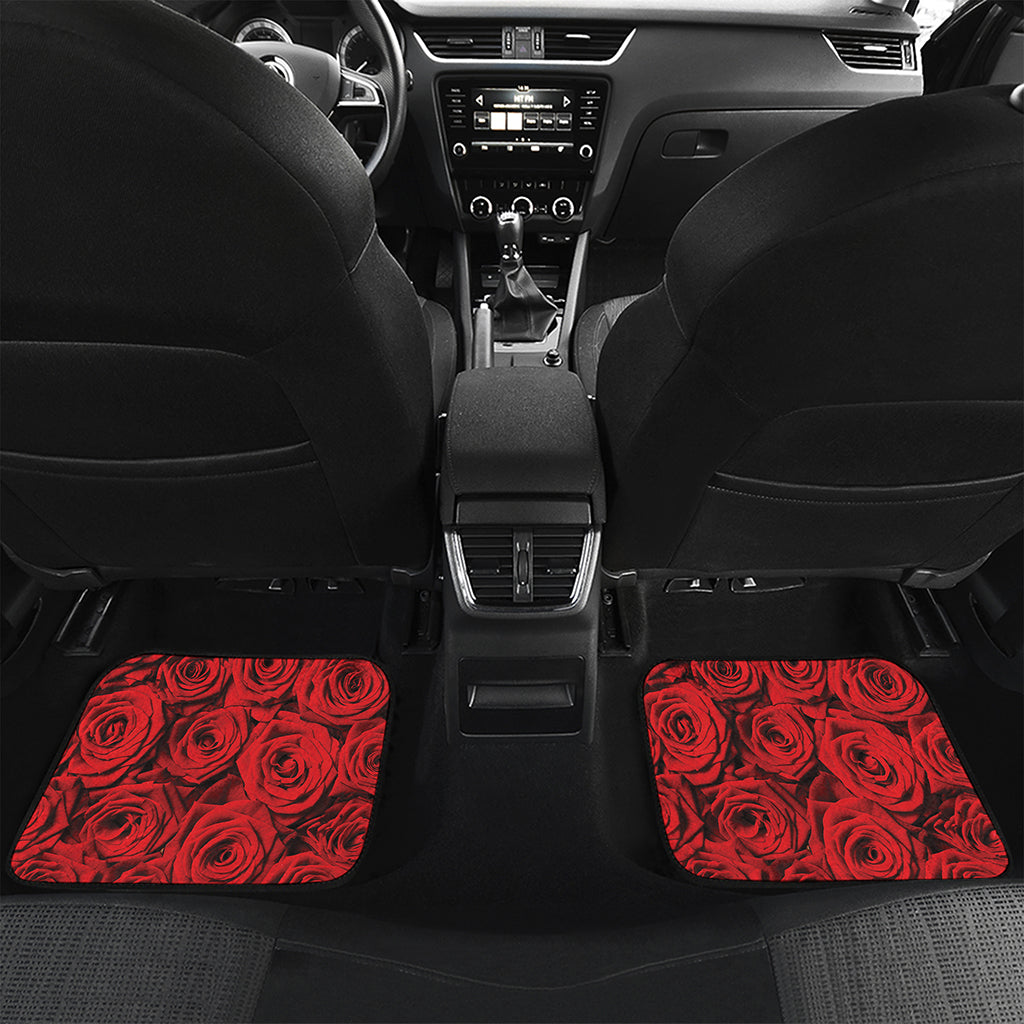 Red Rose Print Front and Back Car Floor Mats