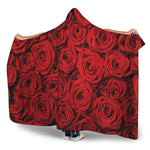 Red Rose Print Hooded Blanket