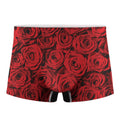 Red Rose Print Men's Boxer Briefs