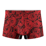 Red Rose Print Men's Boxer Briefs