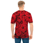 Red Rose Print Men's T-Shirt