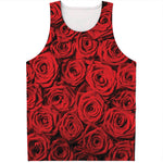 Red Rose Print Men's Tank Top