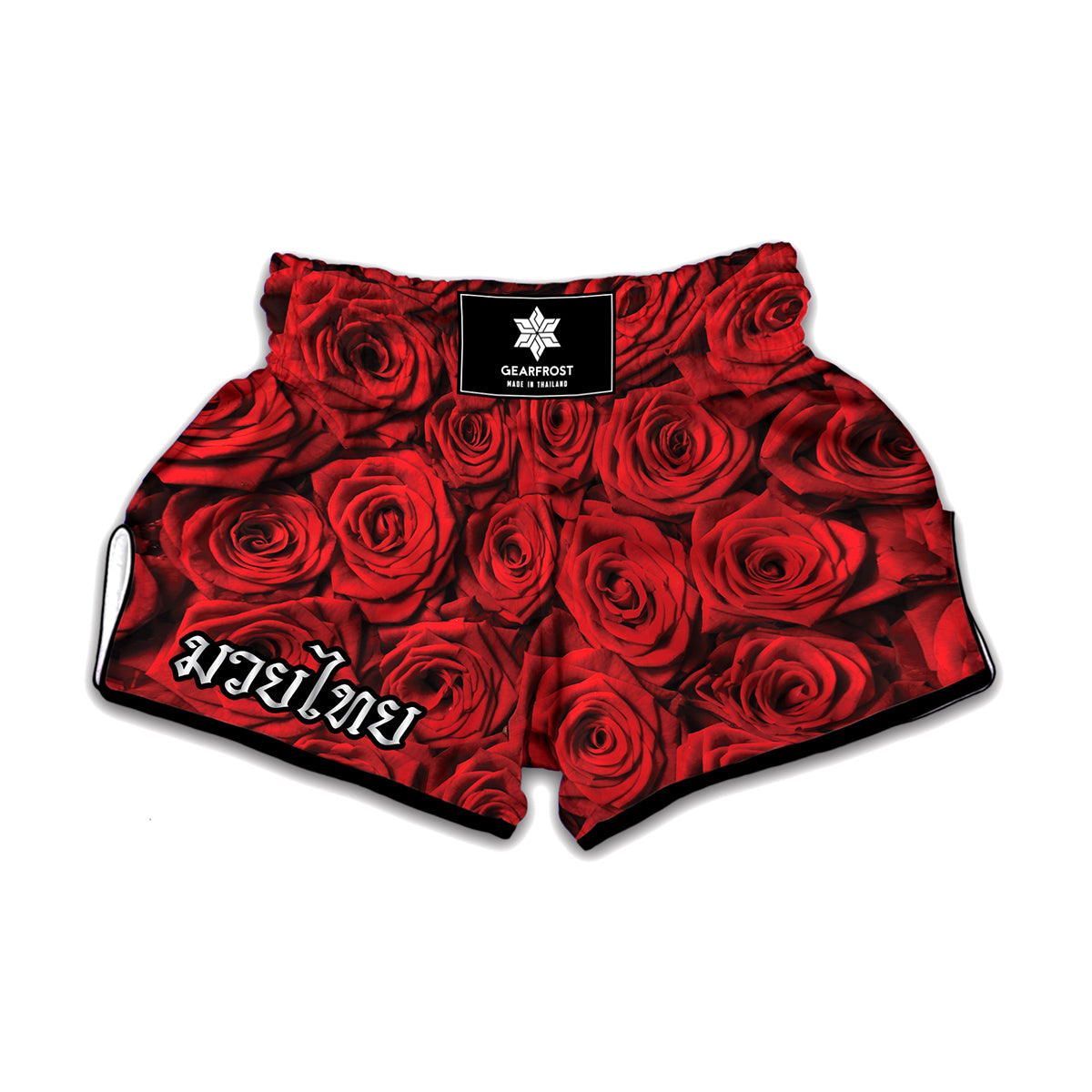 Red Rose Print Muay Thai Boxing Shorts