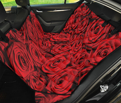 Red Rose Print Pet Car Back Seat Cover
