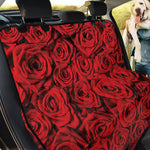 Red Rose Print Pet Car Back Seat Cover