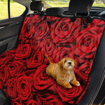 Red Rose Print Pet Car Back Seat Cover