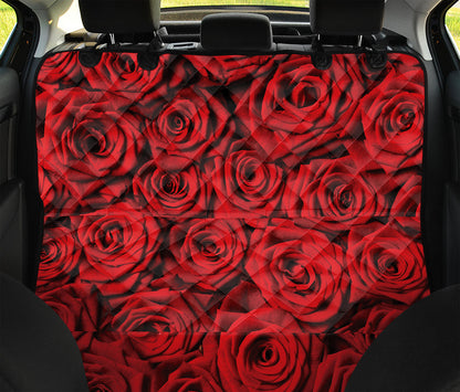 Red Rose Print Pet Car Back Seat Cover