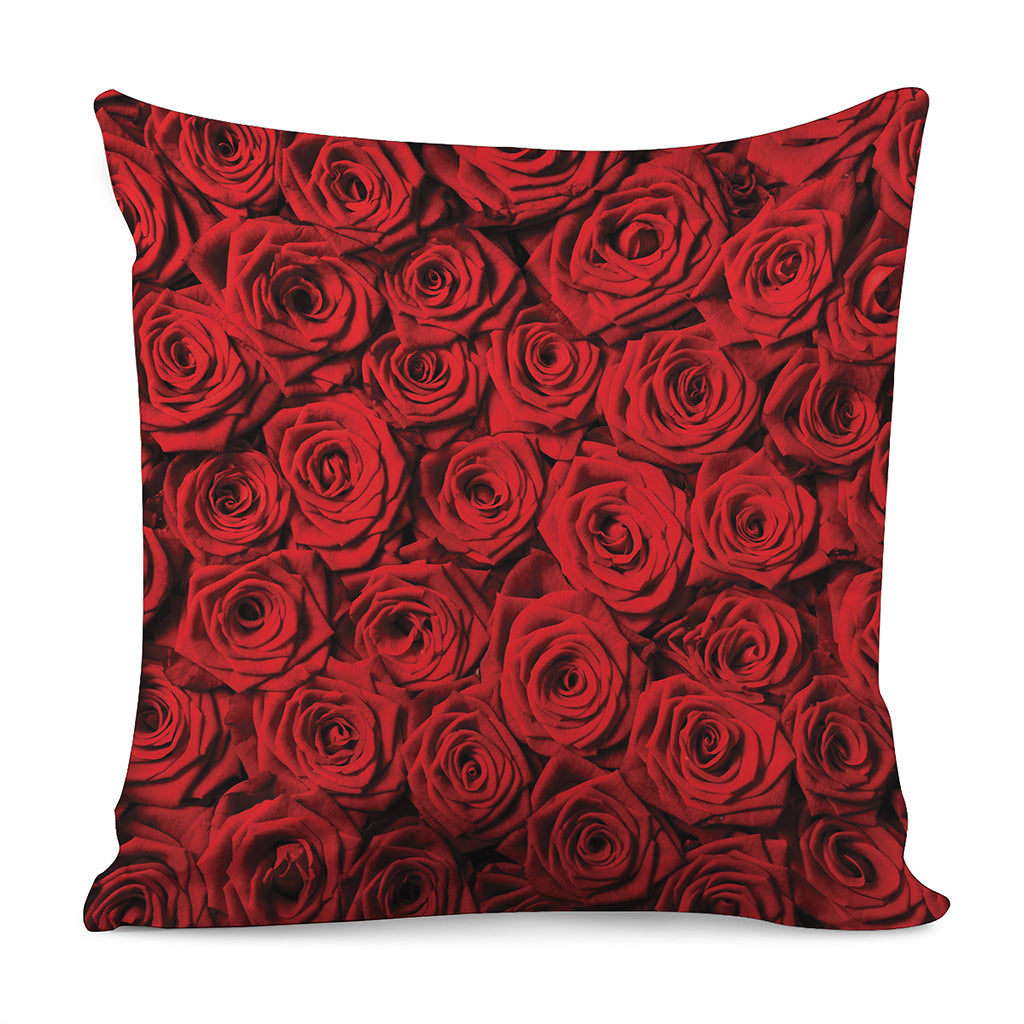 Red Rose Print Pillow Cover