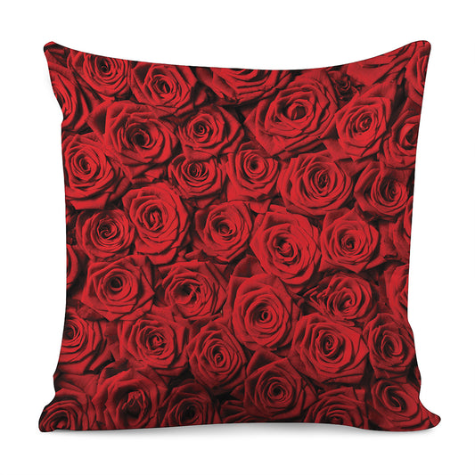 Red Rose Print Pillow Cover