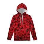 Red Rose Print Pullover Hoodie