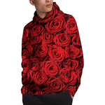Red Rose Print Pullover Hoodie