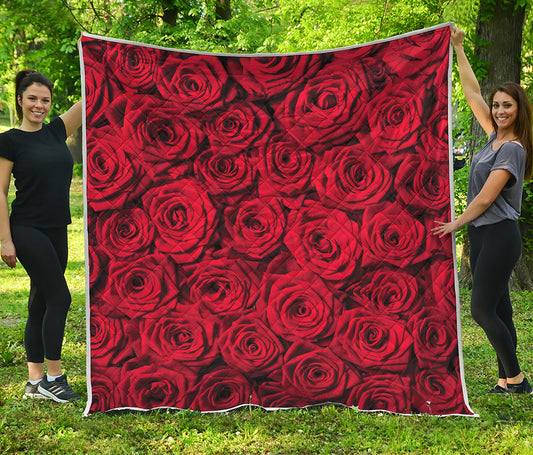 Red Rose Print Quilt