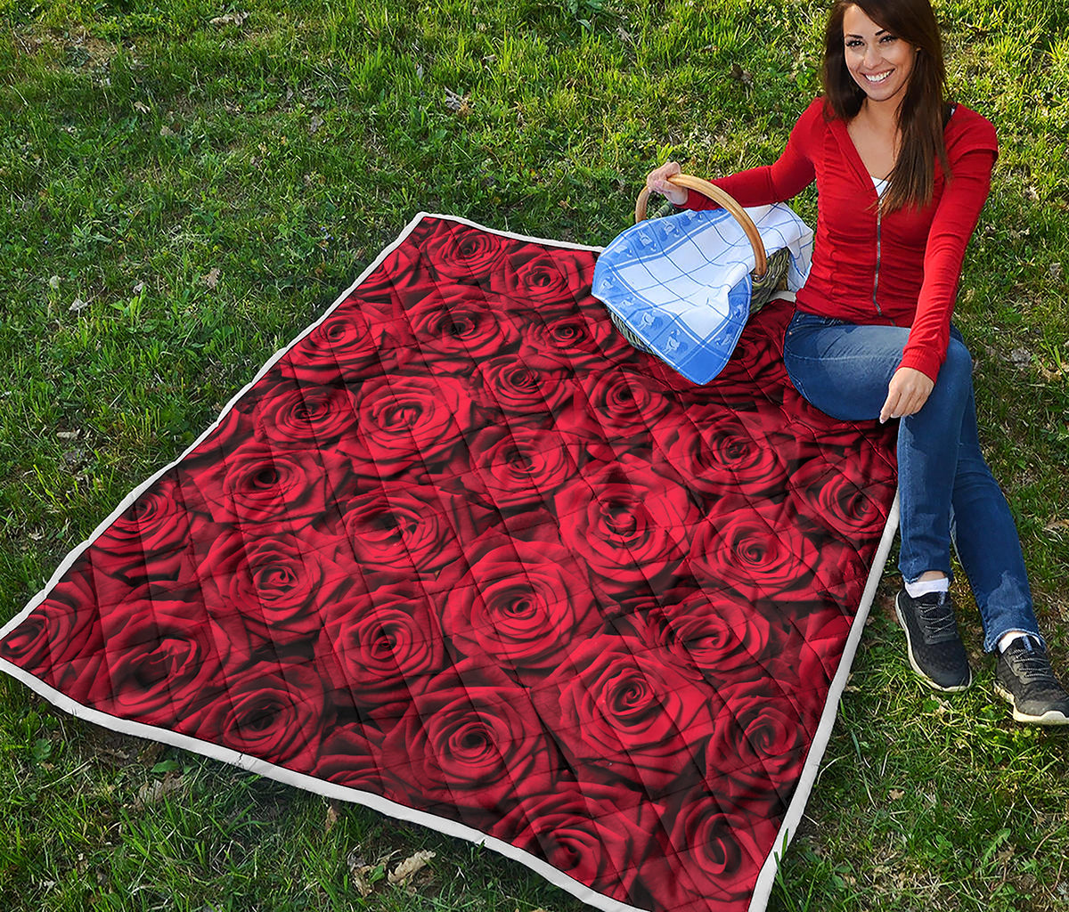 Red Rose Print Quilt