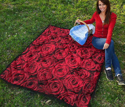 Red Rose Print Quilt