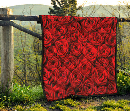 Red Rose Print Quilt