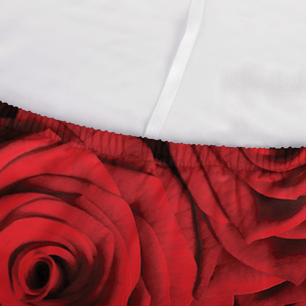 Red Rose Print Sofa Cover