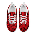 Red Rose Print White Sneakers