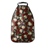 Red Rose Skull Pattern Print Car Seat Organizers