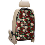 Red Rose Skull Pattern Print Car Seat Organizers