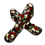 Red Rose Skull Pattern Print Muay Thai Shin Guard