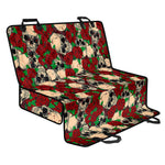 Red Rose Skull Pattern Print Pet Car Back Seat Cover
