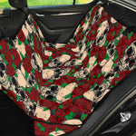 Red Rose Skull Pattern Print Pet Car Back Seat Cover