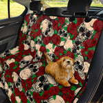 Red Rose Skull Pattern Print Pet Car Back Seat Cover