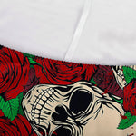 Red Rose Skull Pattern Print Sofa Cover