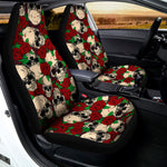 Red Rose Skull Pattern Print Universal Fit Car Seat Covers