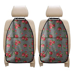 Red Roses Houndstooth Pattern Print Car Seat Organizers