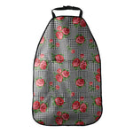Red Roses Houndstooth Pattern Print Car Seat Organizers