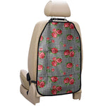 Red Roses Houndstooth Pattern Print Car Seat Organizers