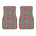 Red Roses Houndstooth Pattern Print Front Car Floor Mats