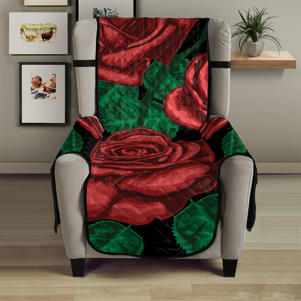 Red Roses Tattoo Print Armchair Protector