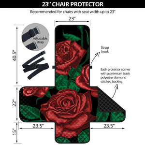 Red Roses Tattoo Print Armchair Protector