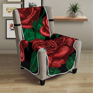 Red Roses Tattoo Print Armchair Protector