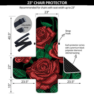 Red Roses Tattoo Print Armchair Protector