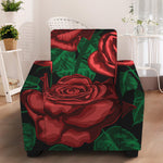 Red Roses Tattoo Print Armchair Slipcover