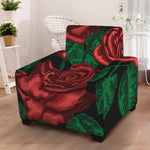 Red Roses Tattoo Print Armchair Slipcover