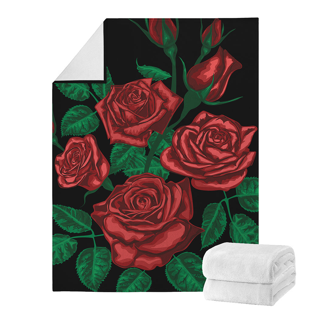 Red Roses Tattoo Print Blanket