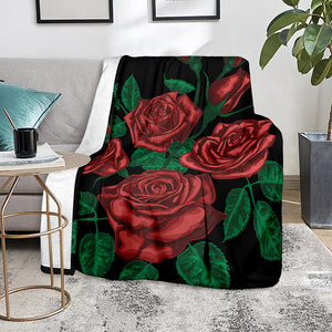 Red Roses Tattoo Print Blanket