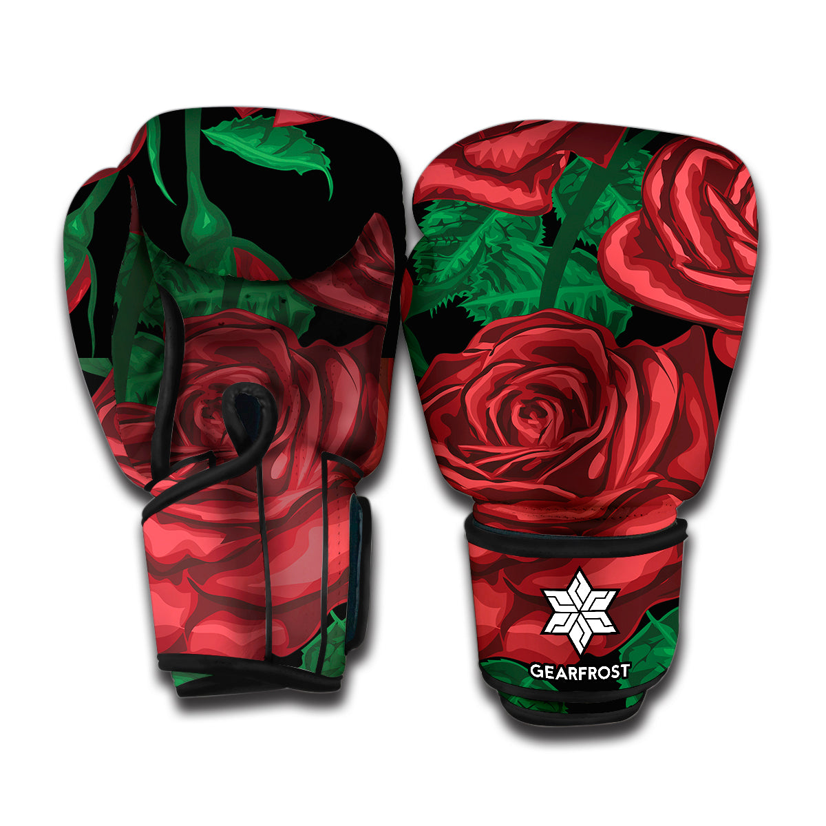 Red Roses Tattoo Print Boxing Gloves