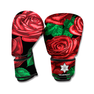 Red Roses Tattoo Print Boxing Gloves